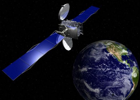 Artist's rendition of AMC-21 satellite (from Orbital Sciences Corporation news room)