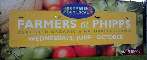 Sign for Farmers Market at Phipps (photo by Kate St. John)