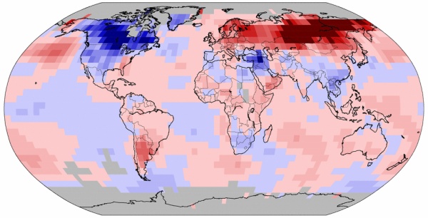 Land and ocean temperature anomalies, Dec 2013 (image from NOAA National Climatic Data Center)