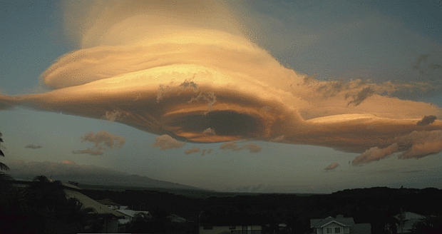 Lenticular cloud in Hawaii (photo from NASA via Wikimedia Commons)