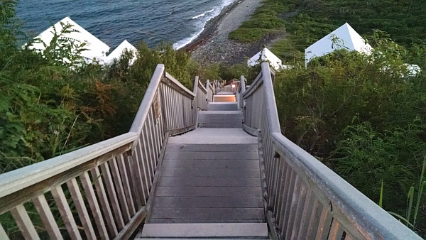 Steps at Concordia Eco Resort above Drunk Bay, St. John, U.S. Virgin Islands (photo by Kate St. John)