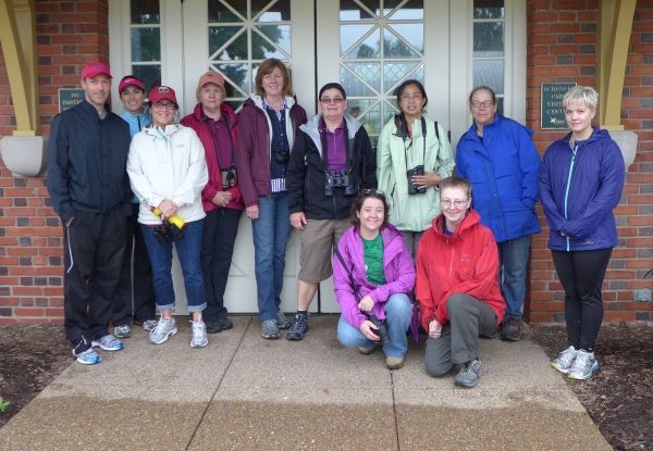 Participants in Sunday's walk in Schenley Park (photo by Kate St.John)