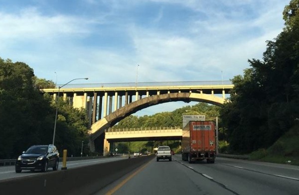 Greenfield Bridge as seen from the Parkway East (photo by Pat Hassett)