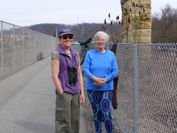 Eaglestreamer and LFL at the Hays bald eagle viewing site, 25 March 2017 (photo by Kate St. John)