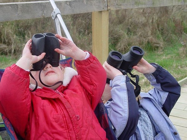 Little kids with binoculars (photo from Wikimedia Commons)