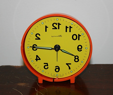 Clock turned back (photo by Kate St. John)