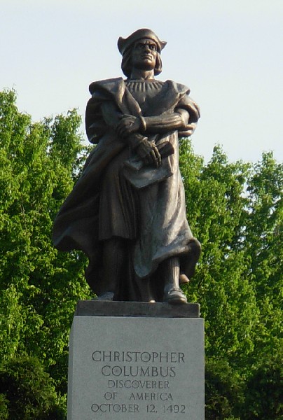 Statue of Christopher Columbus by Frank Vittor, Schenley Park, Pittsburgh PA (photo by Piotrus via Wikimedia Commons)