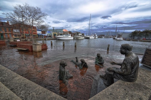 Flooding at Annapolis city dock (photo by Amy McGovern)