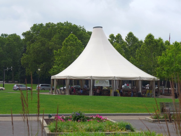 Schenley Plaza tent (photo by Kate St. John)