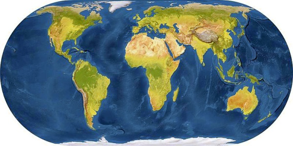 Map of the world (image from Wikimedia Commons)