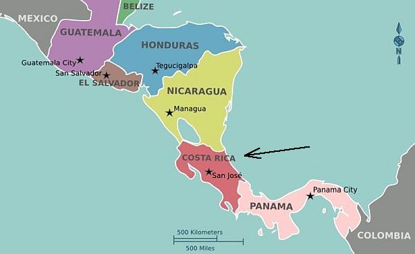 Map of Central America (image from Wikimedia Commons)