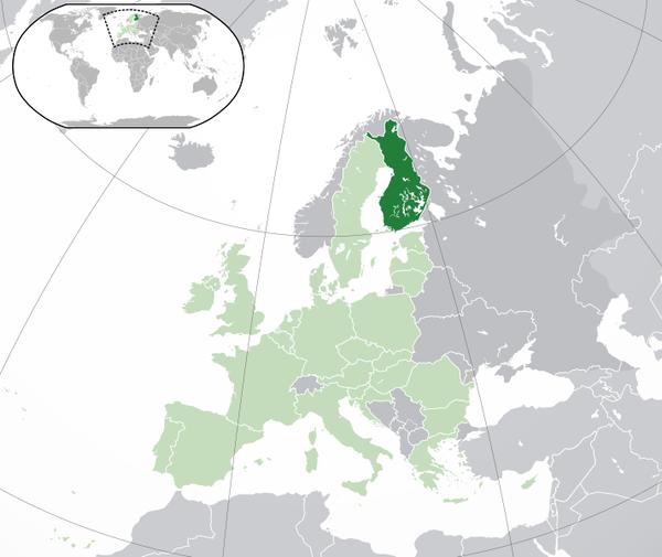 Location of Finland (map from Wikipedia)