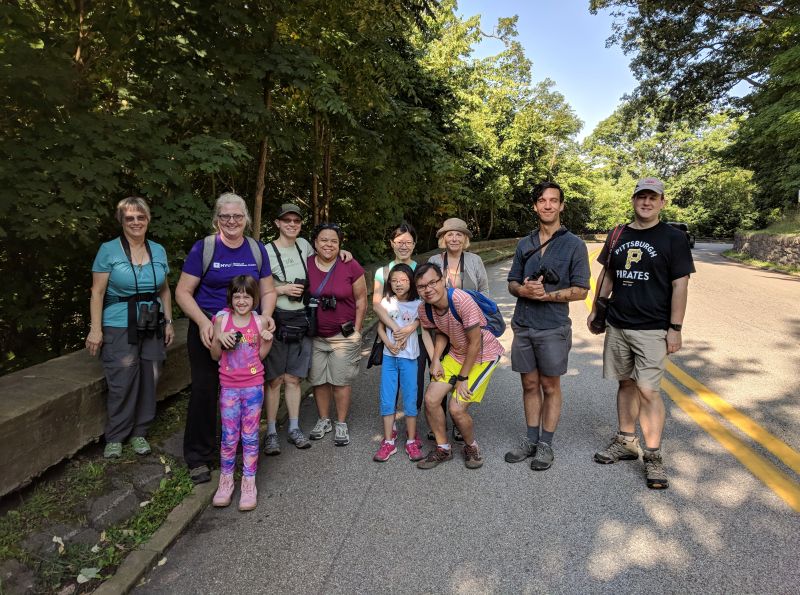 Participants at the Schenley Park outing, 29 July 2018 (photo by Kate St. John)