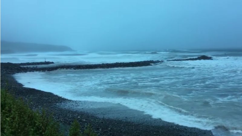 Hurricane Chris at Branch, Newfoundland (screenshot from video by Chris Mooney)